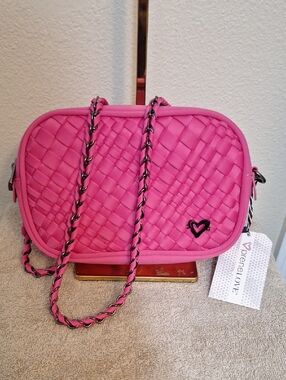 PreneLove Pink Woven Neoprene Crossbody Bag